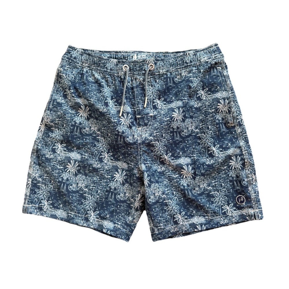 Johnnie-O boys swim trunks size 14 Vacation print Lined blue & white Shorts